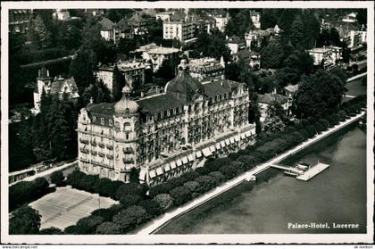 Ansichtskarte Luzern Lucerna Palasthotel - Luftbild 1932