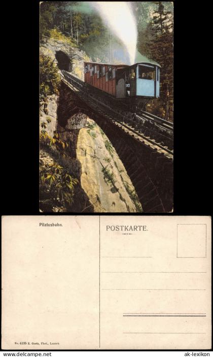Ansichtskarte Luzern Lucerna Pilatusbahn - Eselwand 1913