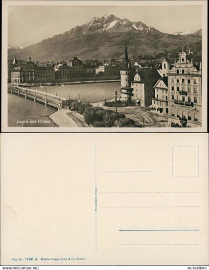 Ansichtskarte Luzern Lucerna Stadtpartie 1928