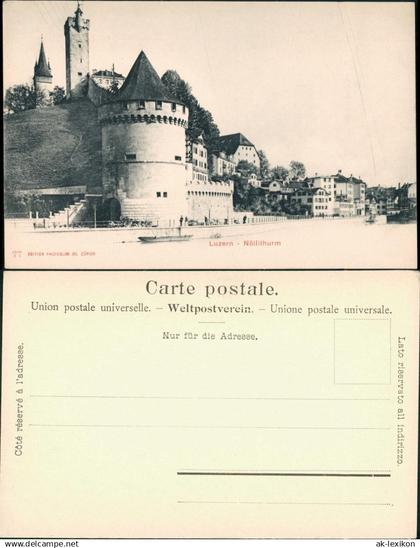 Ansichtskarte Luzern Lucerna Straßenpartie am Nöllitturm 1908