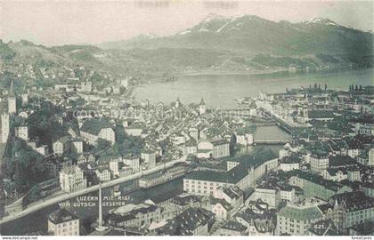 Lucerne  LUZERN LU Rigi Guetsch Vierwaldstaettersee Stadtpanorama Kirchturm Brue