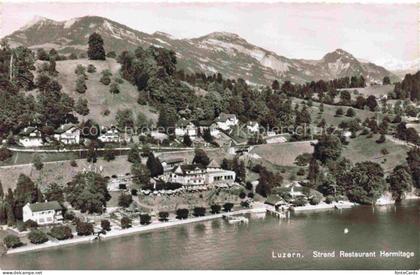 Seeburg Luzern LU Strand-Restaurant-Hermitage Seeburg Vierwaldstaettersee Seeufe