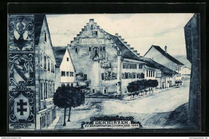 AK Beromünster, Strassenpartie mit Gasthof Der Hirzen