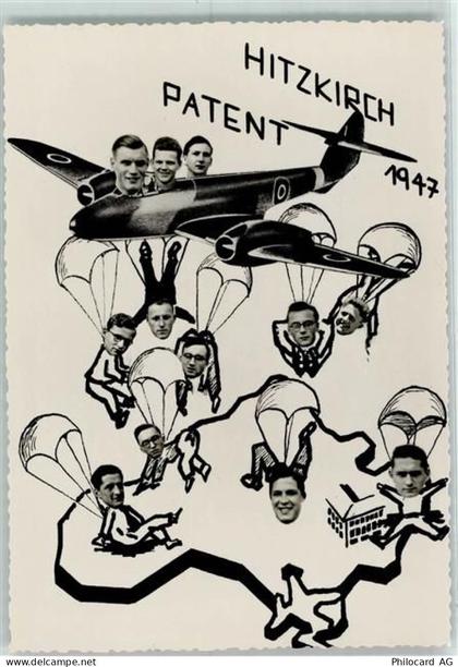 6285 Hitzkirch Gebrauchsspuren Flugzeug Patent 1945 Fallschirm Fotomonta... - 13146004