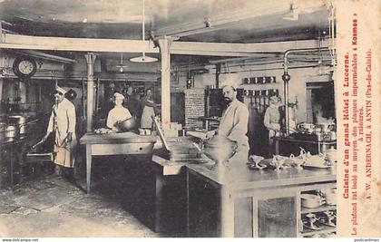 Suisse - LUCERNE - Cuisine d'un grand hôtel à Lucerne - Carte publicitaire W. Andernach - Verlag A.W. Andernach 5454