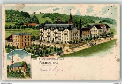 6260 Reiden 1910 Gebrauchsspuren Kur- und Wasserheilanstalt Richenthal L... - 13481956