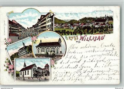 6130 Willisau 1898 BOAKC Lithographie Schloss Realschule Kirche Hl. Blut... - 13702509