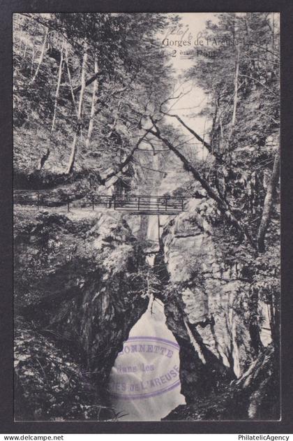 SWITZERLAND, Vintge postcard, Gorges de l'Areuse, Bridge