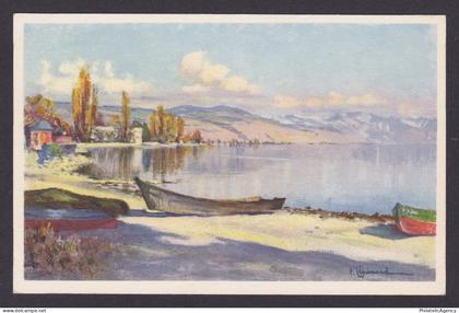 SWITZERLAND, Vintge postcard, Geneva, Shores of Lake Geneva