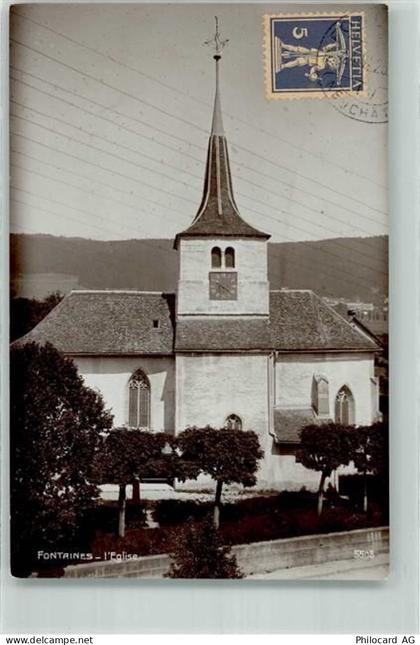 2046 Fontaines NE Landeyeux Gebrauchsspuren Kirche Frankatur vorne - 39700946