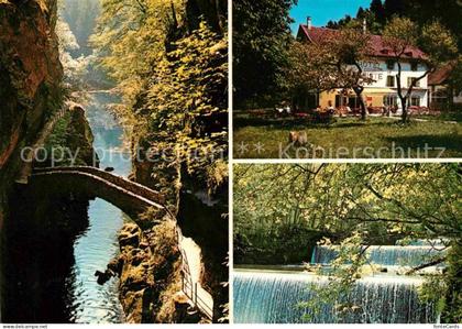 Boudry Les gorges de l'Areuse Schlucht Wasserfall Bruecke Hotel