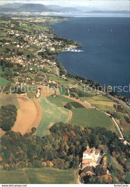 Vaumarcus Fliegeraufnahme Chateau de Vaumarcus et du Littoral Neuchatelois