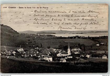 2088 Cressier NE 1909 - Dans le fond l Ille de St Pierre - 10606373