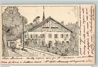2056 Dombresson 1908 Künstlerkarte Pfarrhaus sign Ort lt. Stempel - 13172669