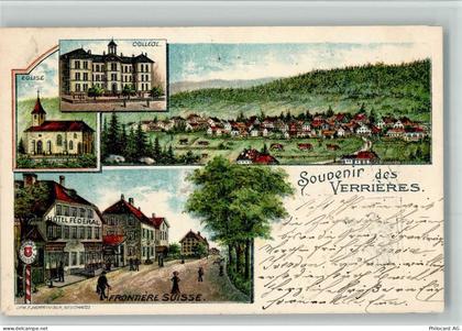 2126 Les Verrières 1901 BOAKC Zoll Frontiere Lithographie - 13700261