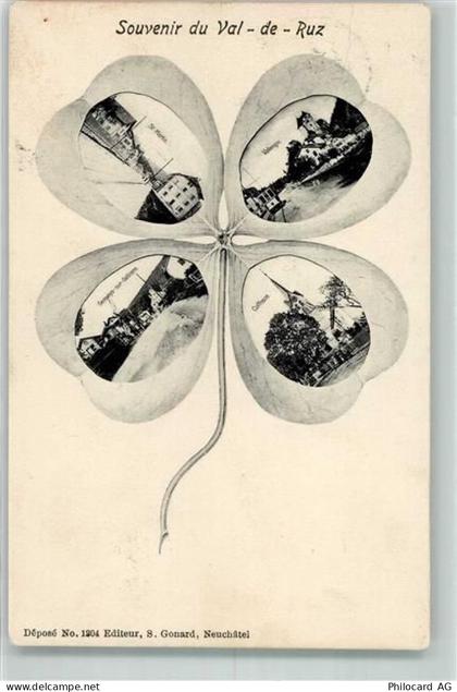 2000 Neuchâtel Neuenburg 1905 - Val-de-Ruz Passepartout Vierblättriges K... - 13514219