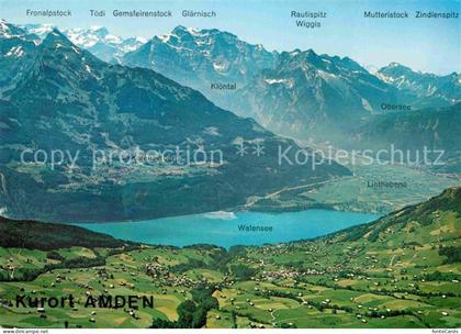 Amden Walensee SG Fliegeraufnahme Walensee Linthebene