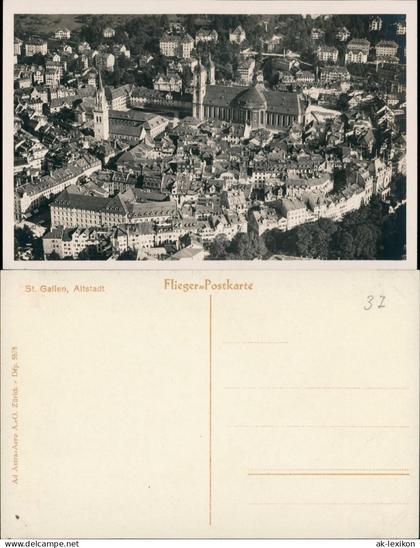 Ansichtskarte St. Gallen San Gallo  Sogn Gagl  St-Gall Luftbild 1928