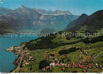 Quarten Walensee Alpenpanorama Fliegeraufnahme