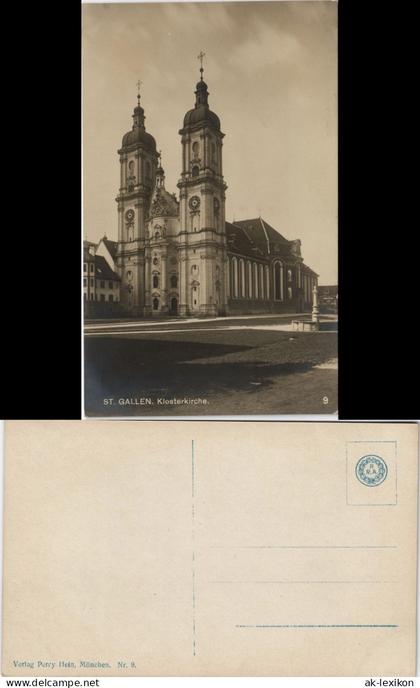St. Gallen San Gallo / St-Gall Klosterkirche Strassen Ansicht 1925