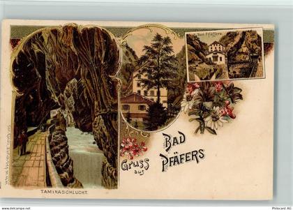 7312 Pfäfers 1901 Lithographie Taminaschlucht Bad Pfäfers - 13411408