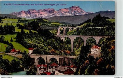 9000 Bruggen - Eisenbahnbrücke Viadukt Sitter - 52050283