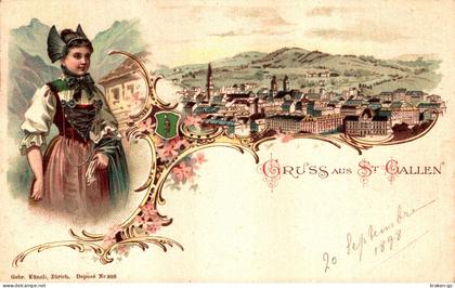 SCHWEIZ, SVIZZERA- SANKT GALLEN - Gruss aus... - Litho - NV - #279