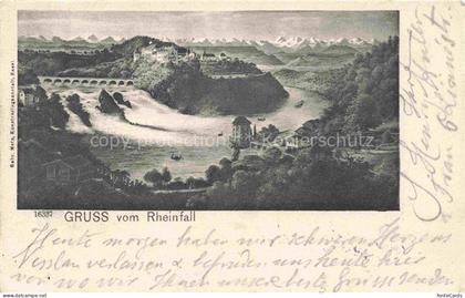 RHEINFALL Schaffhausen SH Rheinfall Wasserfall Schloss-Laufen Rhein Alpen Brueck