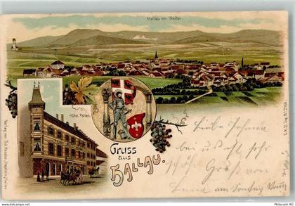 8215 Hallau 1900 Gebrauchsspuren Lithographie Hotel Falken - 13641105