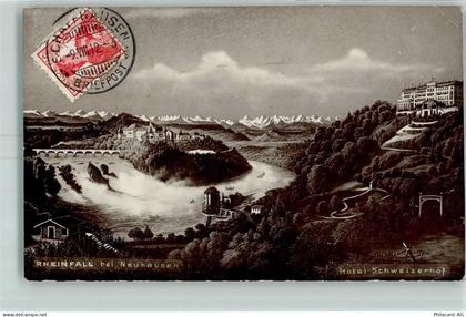 8212 Neuhausen am Rheinfall 1912 Gebrauchsspuren Rheinfall Hotel Schweiz... - 10389472