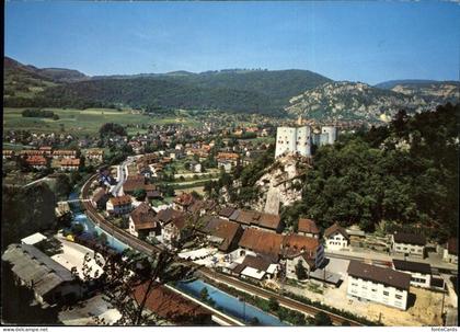 Klus Balsthal mit Schloss Alt Falkenstein Fliegeraufnahme