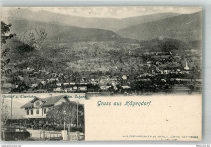 4614 Hägendorf 1903 Foto AK Bahnpost Zug 1439 Gasthaus zur Eisenbahn - 13666327