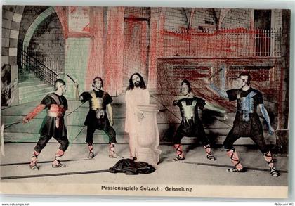 2545 Selzach Gebrauchsspuren Passionsspiele die Geisselung Foto AK - 39491073