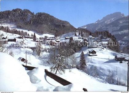 Illgau Ortsansicht mit Kirche Winterpanorama