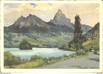 Lauerz Lauerzersee Kuenstlerkarte