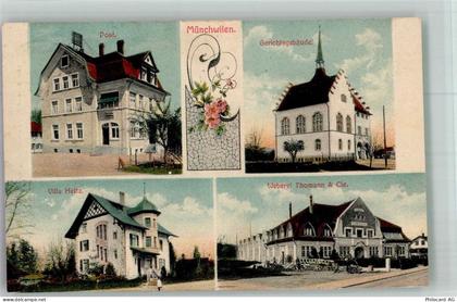 9542 Münchwilen TG 1911 Foto AK Postamt Gericht Fabrik Weberei Thomann V... - 13673980