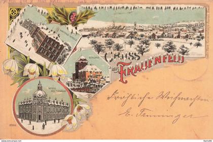 gruss aus frauenfeld , thurgovie * CPA illustrateur souvenir 1899 ! * suisse schweiz