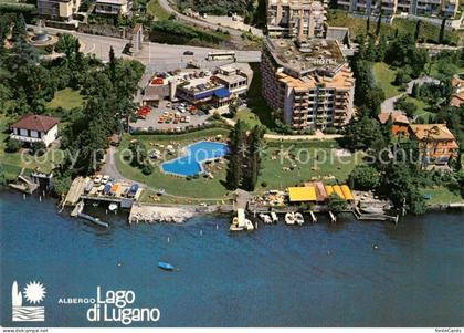 Bissone Lago di Lugano Fliegeraufnahme Albergo Lago di Lugano