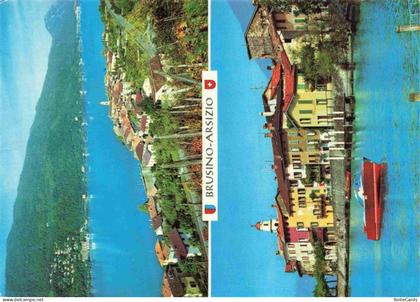 Brusino-Arsizio Brusinosizio TI Panorama Lago di Lugano Haeuserpartie am Wasser
