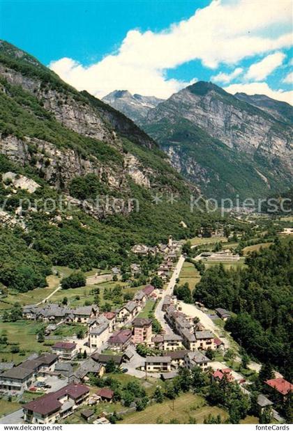 Cevio Panorama Valle Maggia Fliegeraufnahme