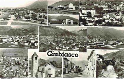 Giubiasco Bellinzona TI Bahnhof Kirche Stadtansicht Fluss Berge Hauptstrasse Ind