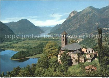 Lago di Lugano TI Chiesa S. Giorgio Lago del Piano e Lago di Lugano