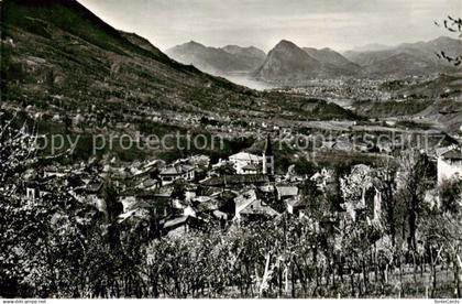 Lugano Lago di Lugano TI Blick nach Lugano