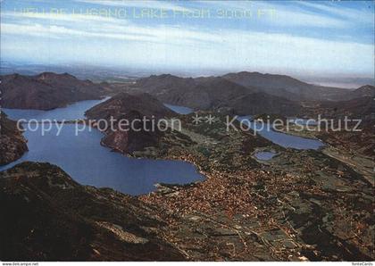 Lugano TI Luganersee Fliegeraufnahme