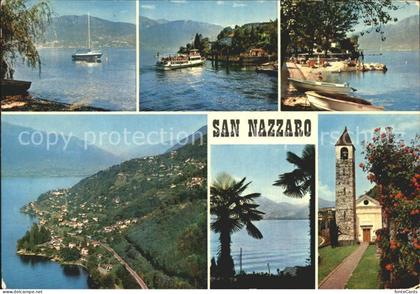 San Nazzaro Lago Maggiore Kirche Schiffsanlegestelle Segelboot
