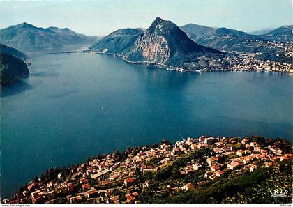 Suisse - TI Tessin - Lugano - Castagnola - con il Ponte di Melide - Vue aérienne - CPM - Carte Neuve - Voir Scans Recto-