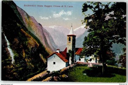 6676 Bignasco Lithographie / Künstlerkarte Kirche Chiesa di S Carlo - 51635930