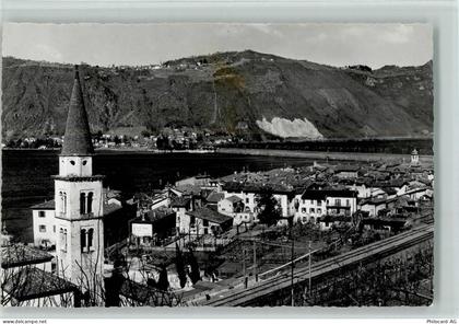 6816 Bissone - Blick auf Bissone m. Kirche u. Eisenbahnstrecke - 10160672