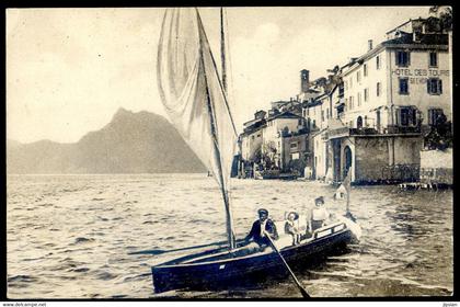 cpa de Suisse Tessin -- Gandria Lago di Lugano -- Veduta verso l' Hotel Seehof e Monte San Salvatore   LANR35
