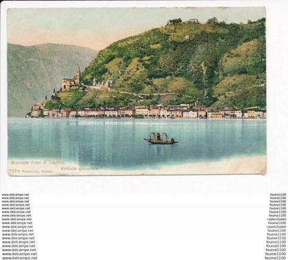 carte de morcote  lago di lugano  veduta  générale ( recto verso ) mauvais état